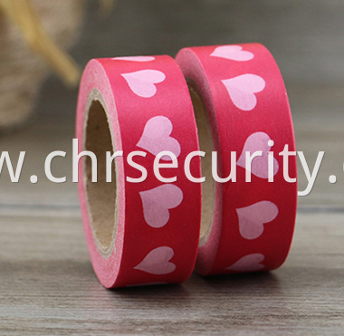 Pink heart pattern red label sticker custom DIY washi tape